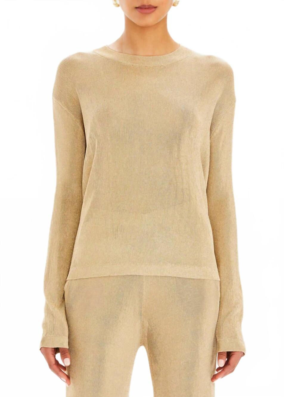 NEW SER.O.YA hana metallic knit top in gold